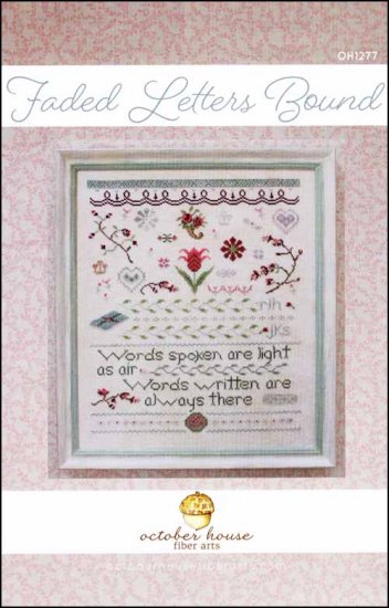Faded Letters Bound Cross Stitch Pattern by October House Fiber Arts