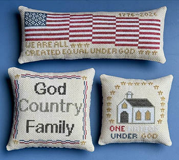 Faith & Freedom Trio | Cross Stitch Pattern by SamBrie Stitches