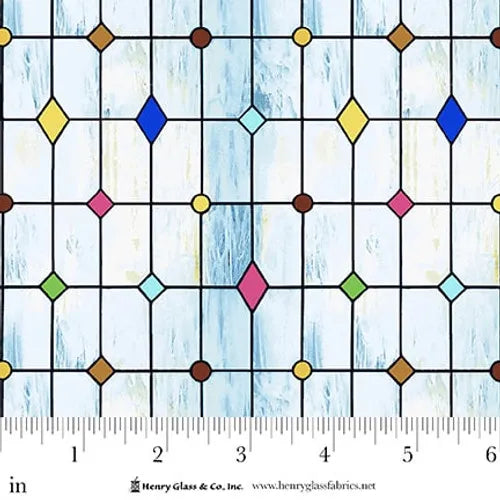 Faith in Full Color Geometric Stained Glass Fabric Yardage
