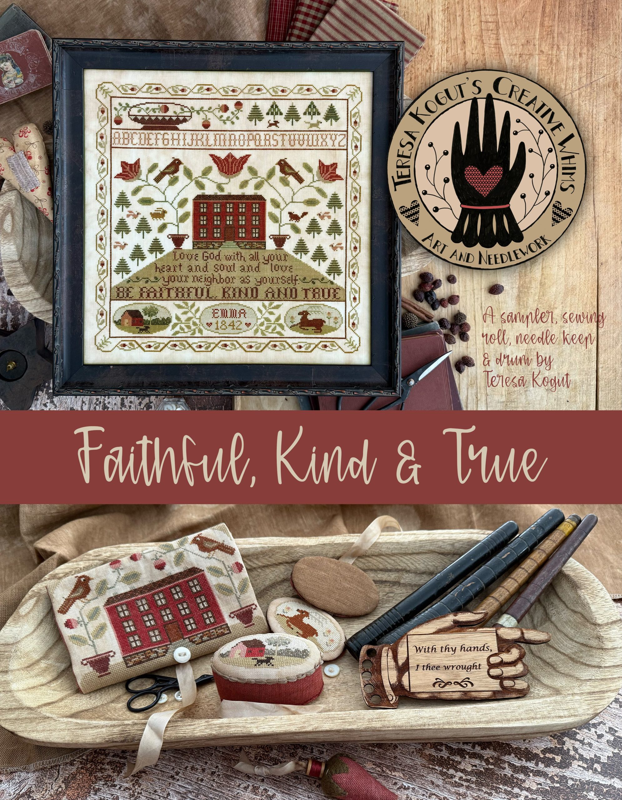 Faithful Kind and True Cross Stitch Booklet by Teresa Kogut