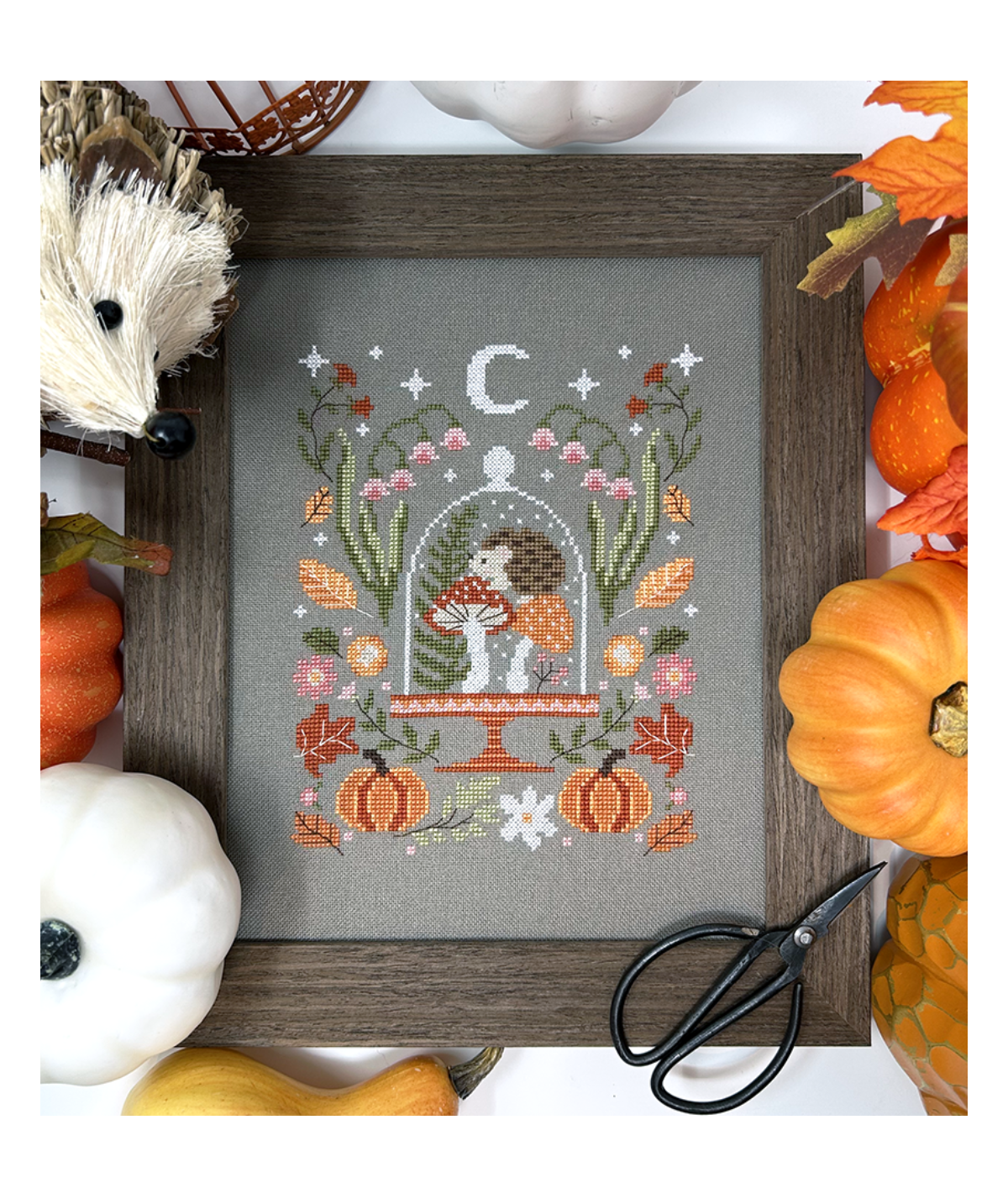 Tiny Modernist FALL BELL JAR Cross Stitch Pattern