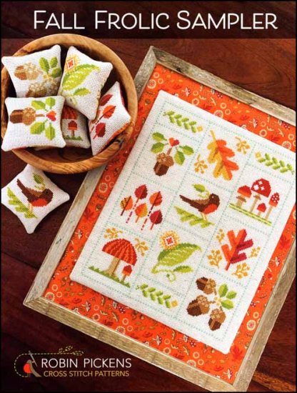 Fall Frolic Sampler Cross Stitch Pattern by Robin Pickens