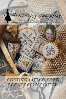 Festive Little Fobs 4: Beekeeping Edition Cross Stitch Pattern by Heartstring Samplery