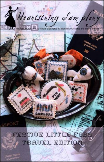 Festive Little Fobs 15: Travel Edition Cross Stitch Pattern by Heartstring Samplery