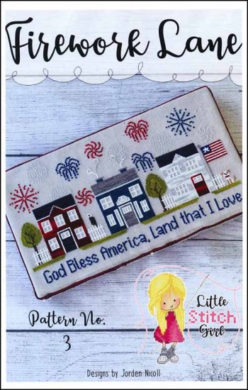 Firework Lane Cross Stitch Pattern by Little Stitch Girl