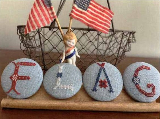 Flag Buttons Cross Stitch Pattern by Running With Needles & Scissors