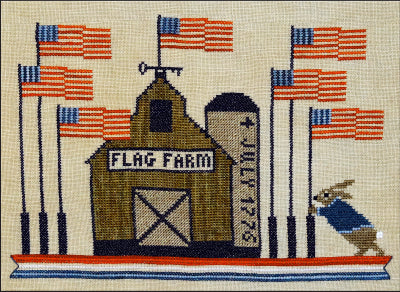 Flag Farm Cross Stitch Pattern by Artful Offerings