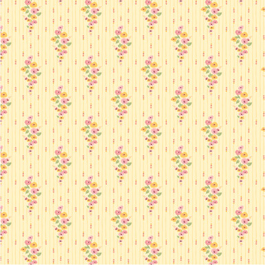 CLEARANCE Poppie Cotton - Hollyhock Lane by Sheri McCulley - HL23808 - Love @ Home Yellow