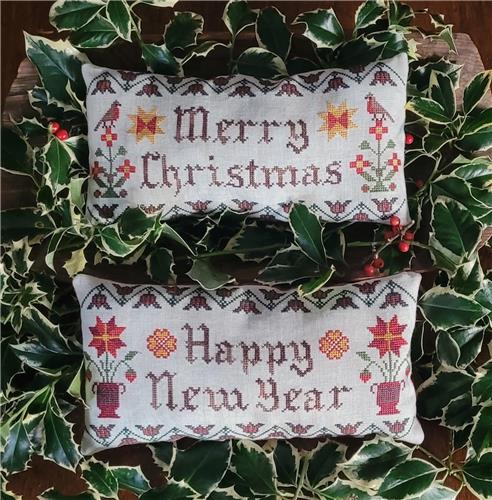 Florence's Christmas and New Year Cushion Cross Stitch Pattern by crowsfeetstitching