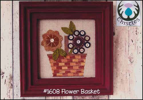 Flower Basket Cross Stitch Pattern by Thistles