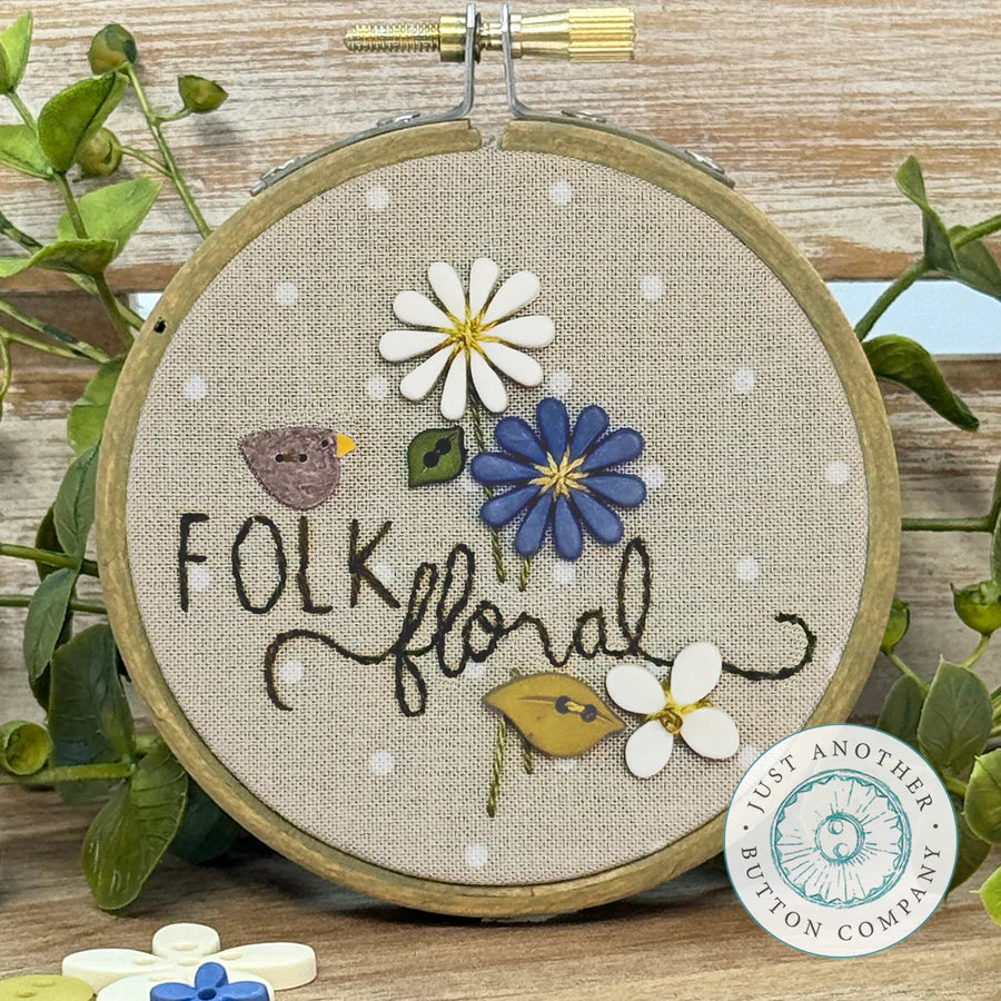 Folk Garden Button Pack Daisies by Just Another Button Co