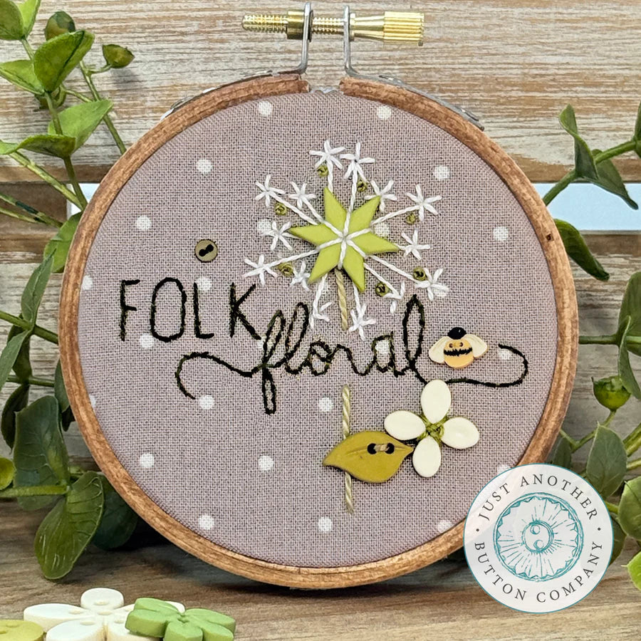 Folk Garden Button Pack Dandelion by Just Another Button Co