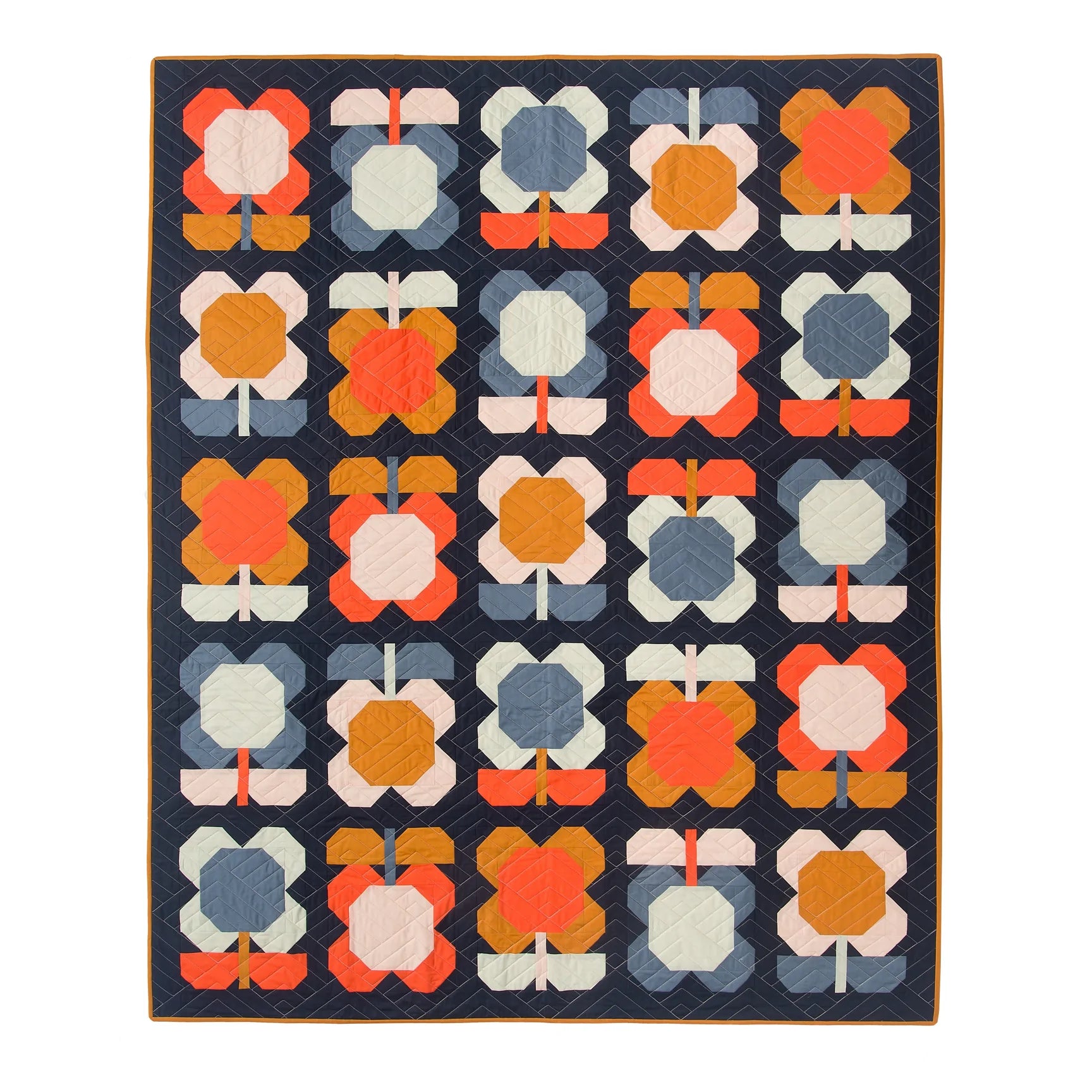 Folk Blooms Quilt Pattern Pen and Paper