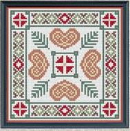Folkart Christmas Tile Cross Stitch Pattern by Luhu Stitches
