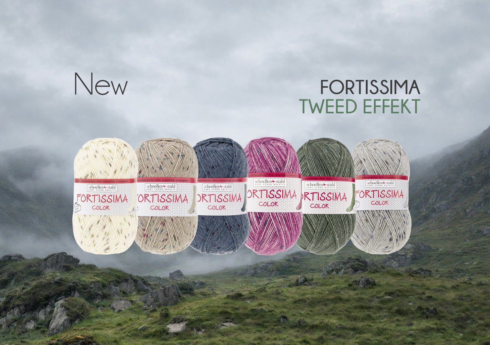 Fortissima Sock Yarn Tweed Color (6 Colors!)