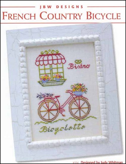 French Country Bicycle Cross Stitch Pattern by JBW Designs