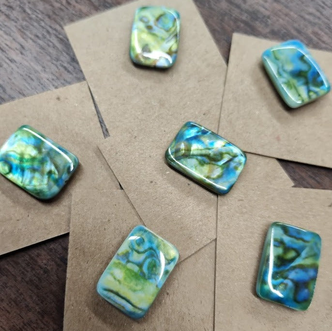 Needle Minder - Green/Blue Marble W/needle hole