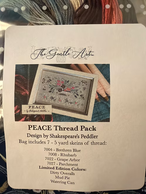 Floss Pack for the pattern "PEACE" by Shakespeares Peddler -FLOSS ONLY PATTERN SOLD SEPARATELY