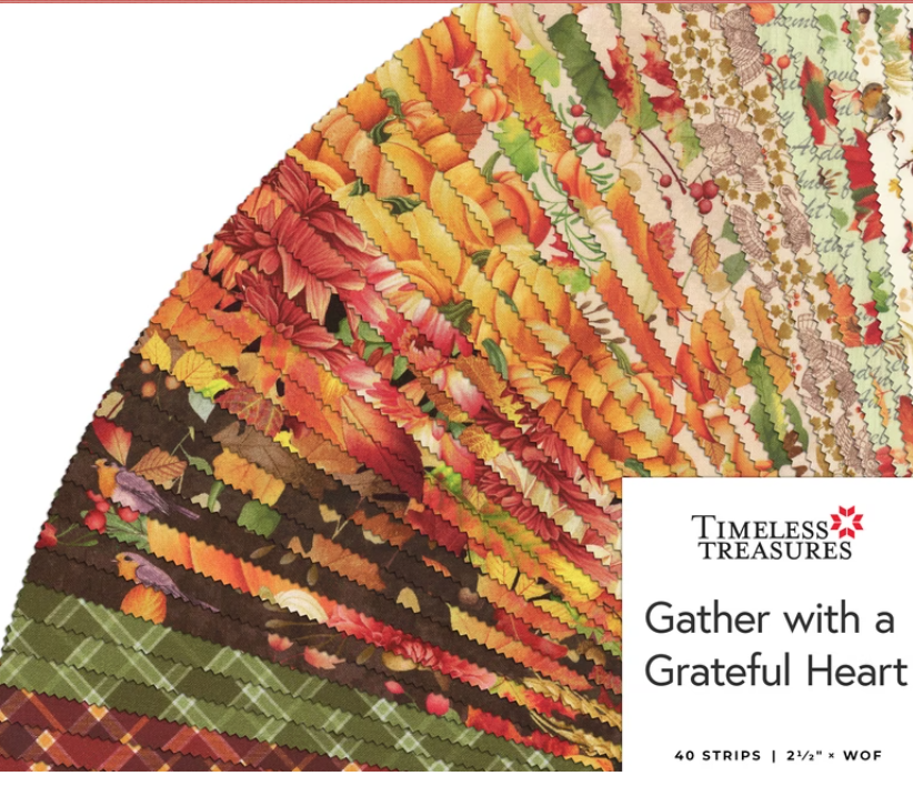 Gather with a Grateful Heart - Timeless Treasures Fabrics - 2.5" Strips