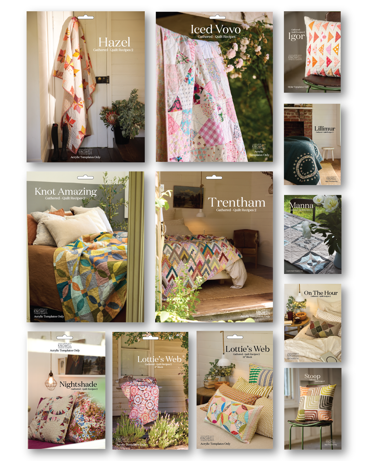 Gathered Quilt Recipes 2 Box Set Acrylic templates by Jen Kingwell