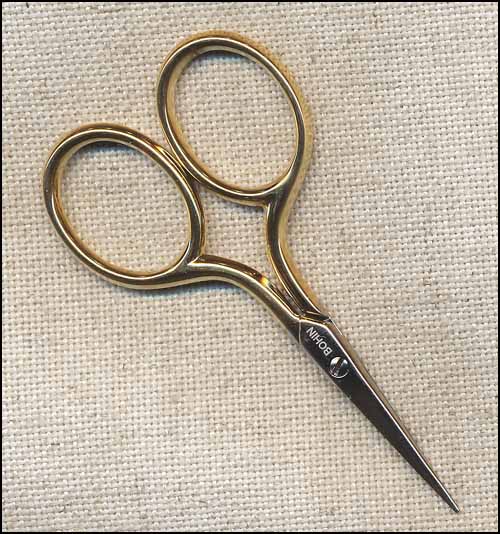 Gilt Handle 2 3/4" Embroidery Scissors by Bohin France