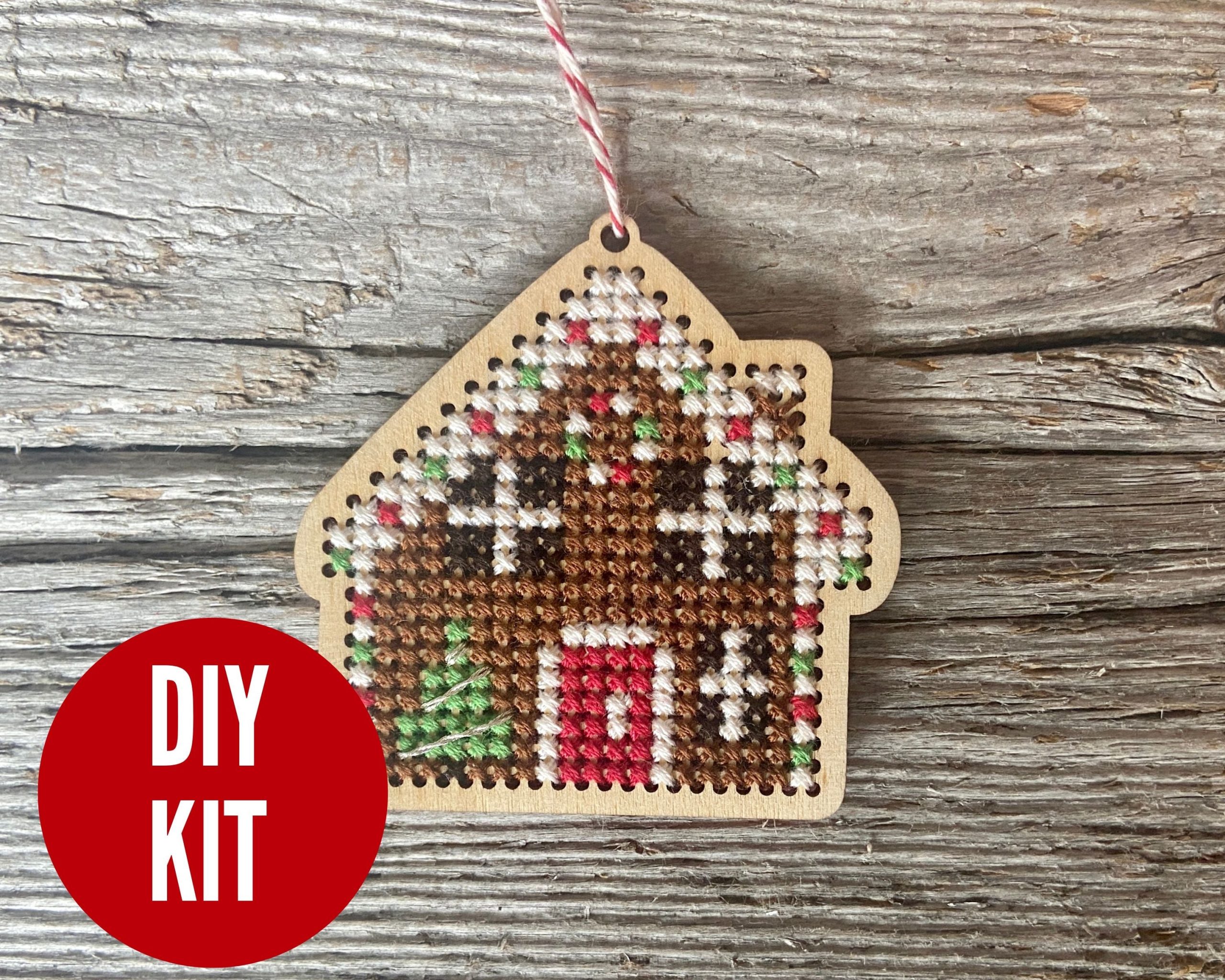 Gingerbread House (2D) Ornament Cross Stitch Kit from Canadian Stitchery