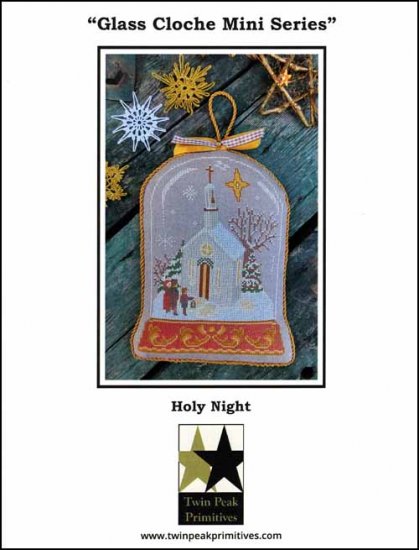 Glass Cloche Mini Series: Holy Night Cross Stitch Pattern by Twin Peak Primitives