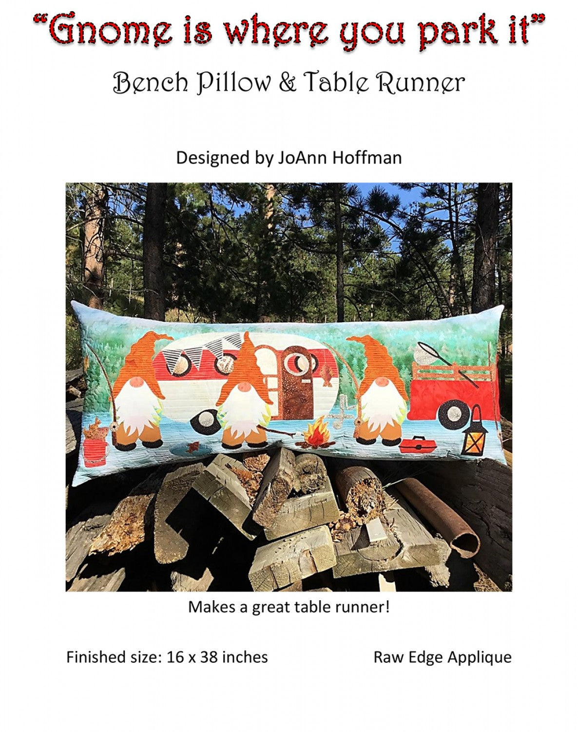 Gnome Is Where You Park It Bench Pillow or Table Runner