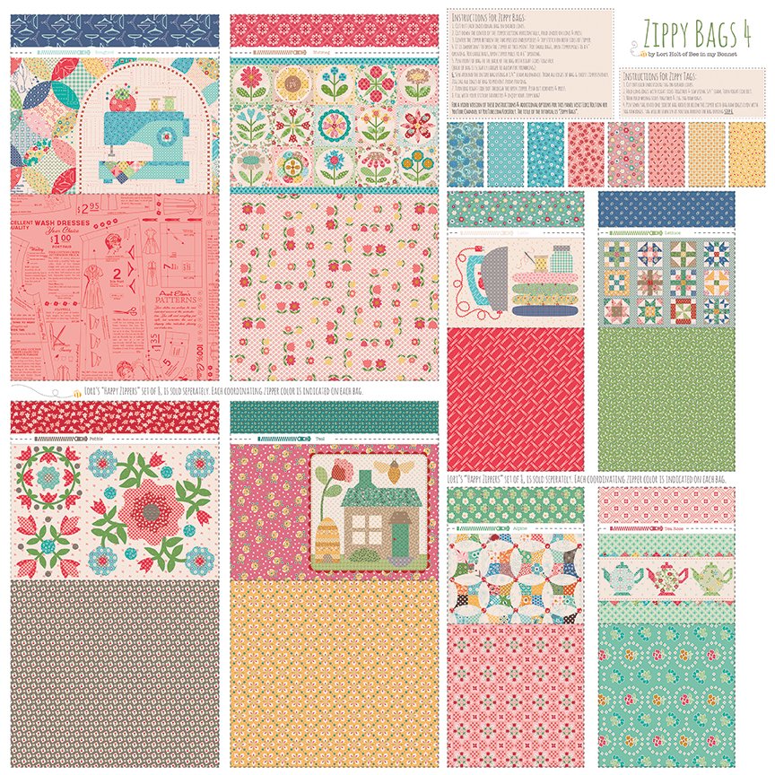Lori Holt Farmer's Daughter Zippy Bag 4 Panel - Canvas