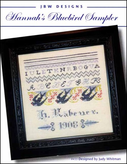 Hannah's Bluebird Sampler Cross Stitch Pattern by JBW Designs