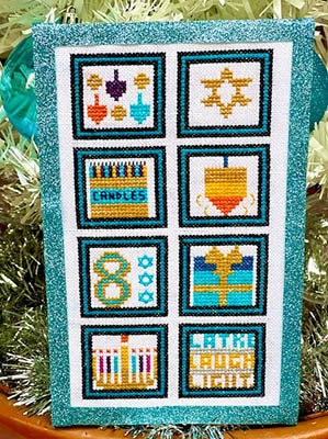 Hanukkah Stamp Cross Stitch Pattern by Pickle Barrel Designs