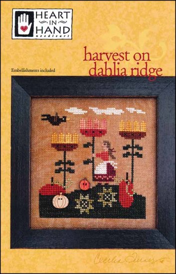 Harvest On Dahlia Ridge Cross Stitch Pattern by Heart In Hand Needleart