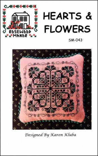 Hearts and Flowers Counted Cross Stitch Pattern by Rosewood Manor