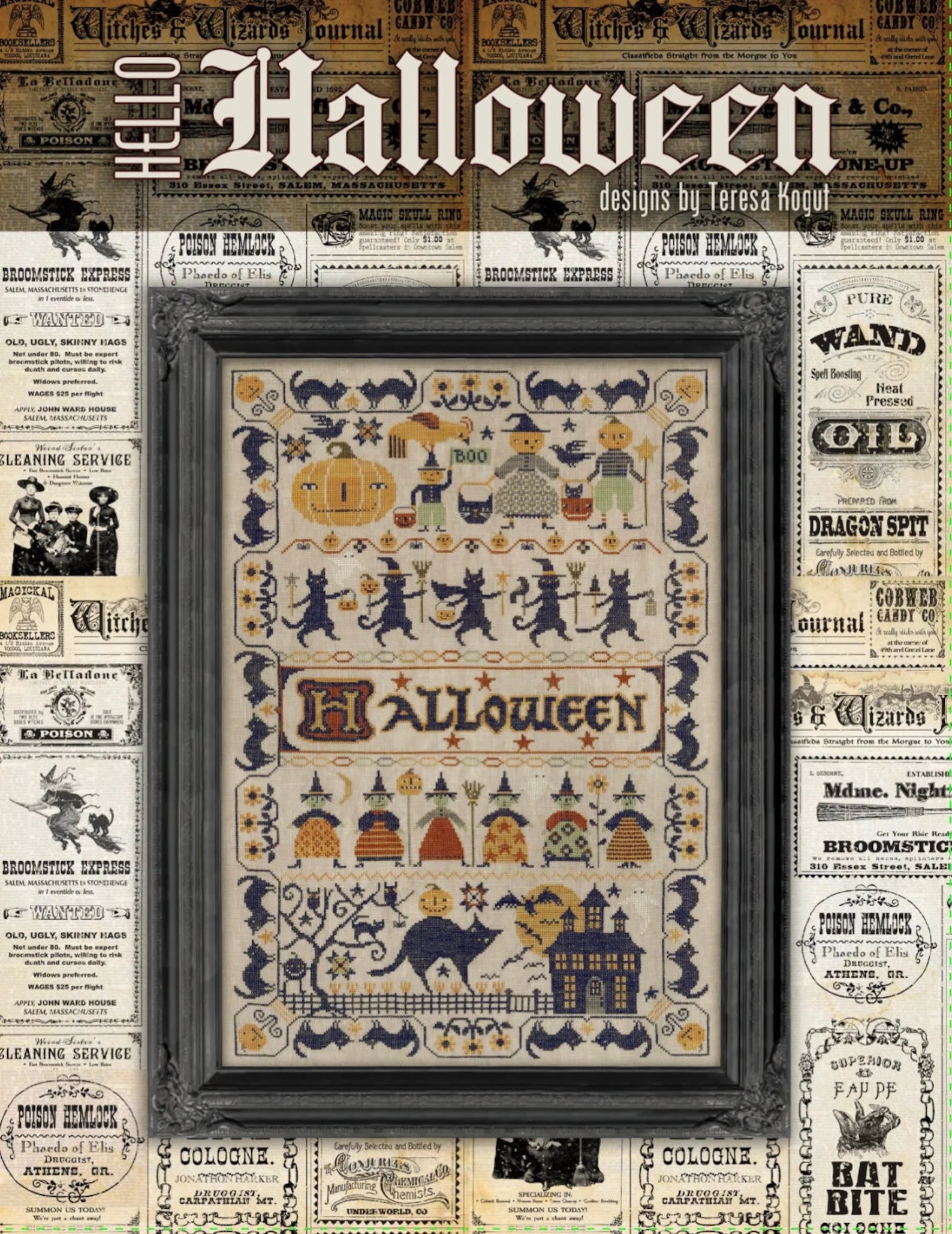 Hello Halloween cross stitch booklet by Teresa Kogut