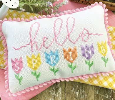 Hello Spring Cross Stitch Pattern by Primrose Cottage Stitches