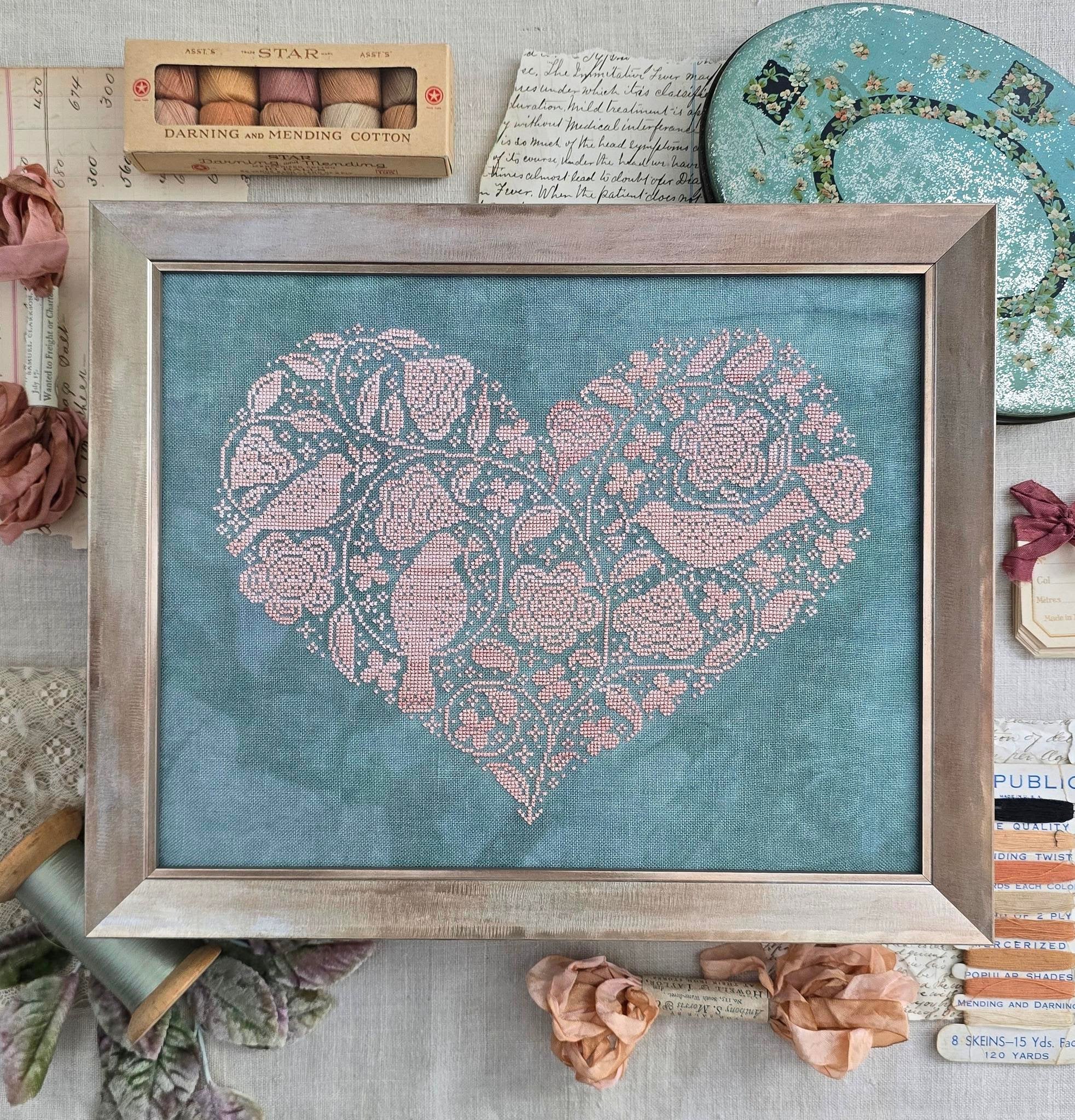 Hello from Liz Mathews SWEET HEART Cross Stitch Pattern Nashville Market