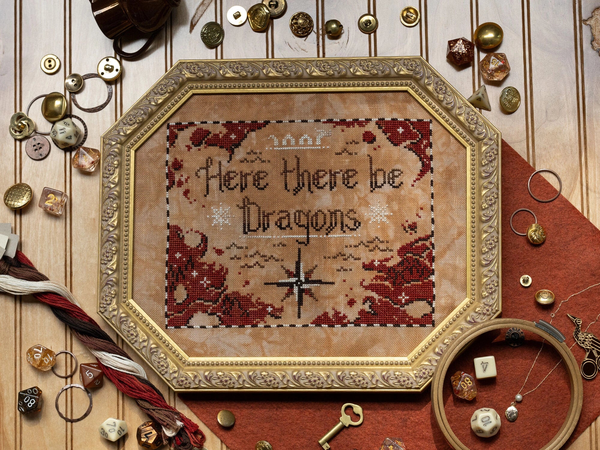 Sprouting Lupine HERE THERE BE DRAGONS Cross Stitch Pattern
