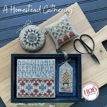 A Homestead Gathering Cross Stitch Pattern by Hands On Design