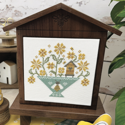Honey Bee Basket Cross Stitch Pattern by Primrose Cottage Stitches