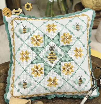 Honey Bee Quilt Cross Stitch Pattern by Primrose Cottage Stitches