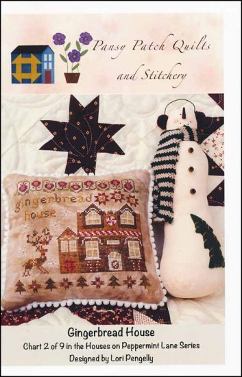 Houses on Peppermint Lane Chart 2: Gingerbread House Cross Stitch Pattern by Pansy Patch Quilts and Stitchery