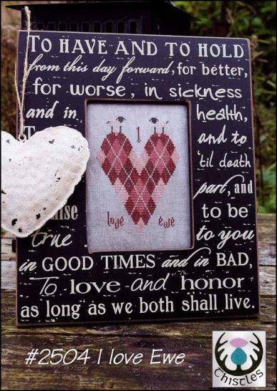 I Love Ewe Cross Stitch Pattern by Thistles