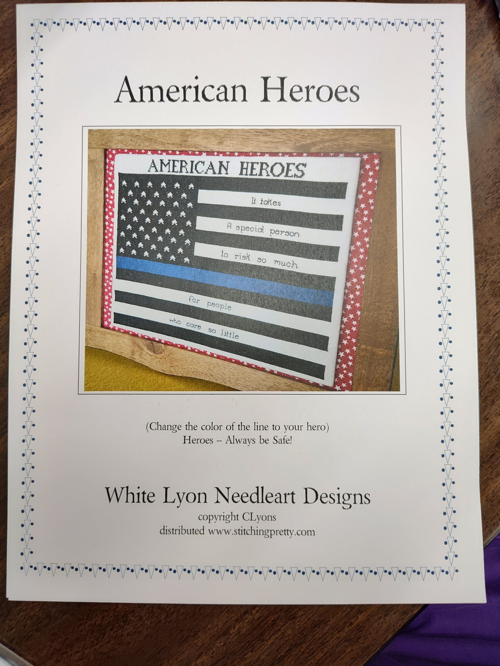 American Heroes - White Lyon Needleart Designs