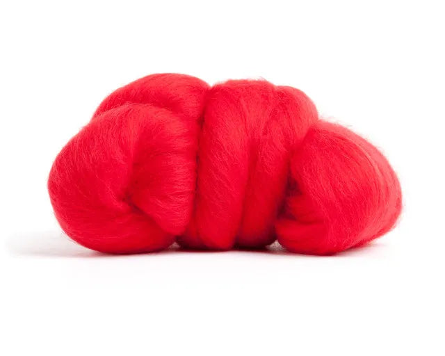 Merino Wool Top Roving Red