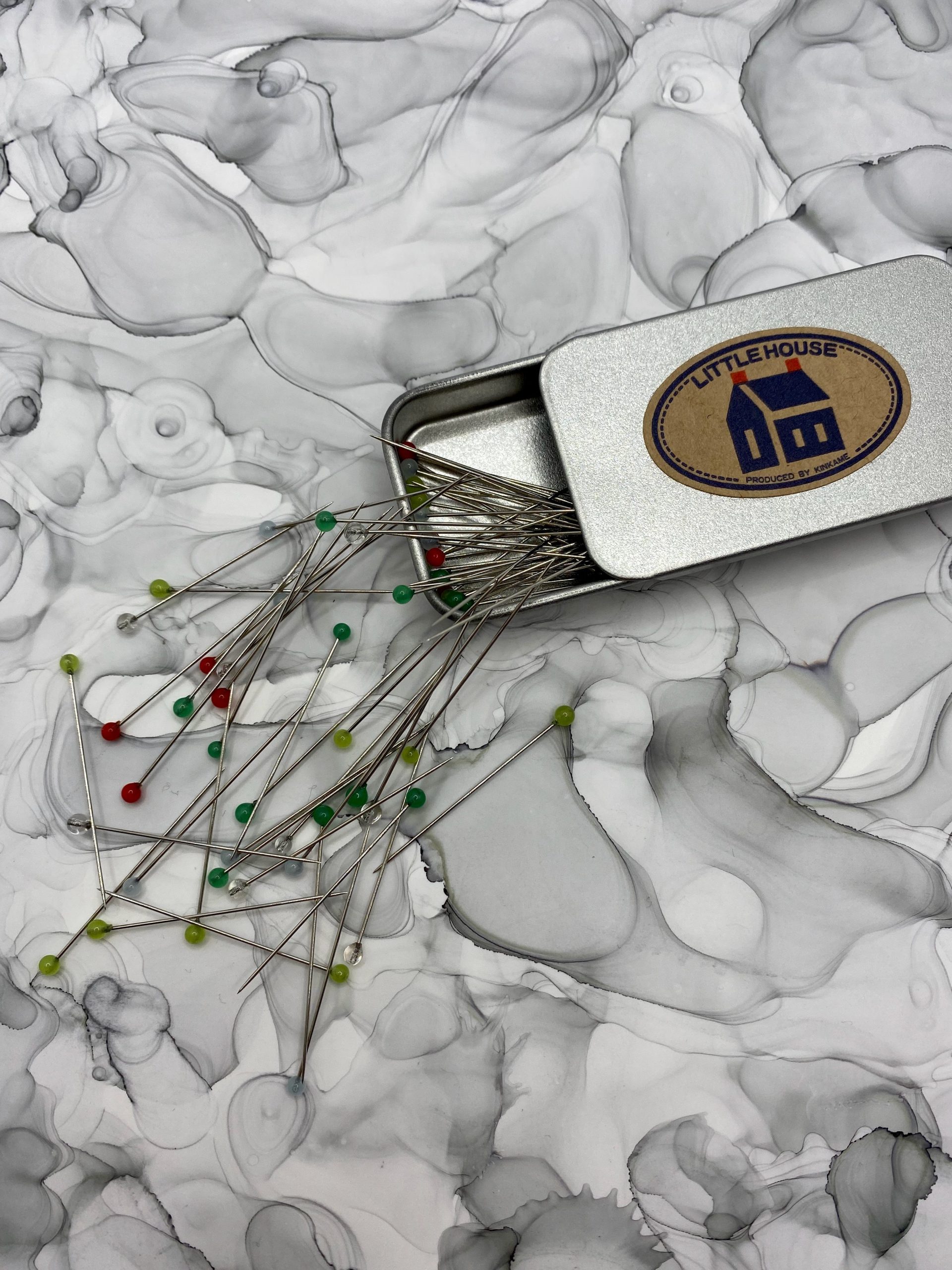 Long Glass-head Pins in a Tin (or no tin) by Little House of Japan