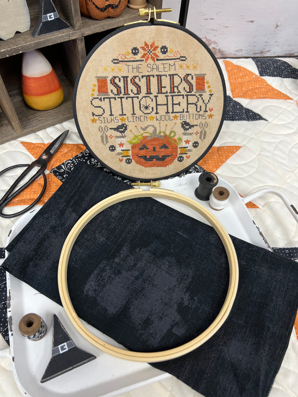 7" Bamboo Embroidery Hoop w/gold clasp