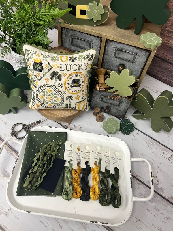 St. Patrick's Day Quaker Finishing Kit/Floss Pack by Lindsey Weight of Primrose Cottage