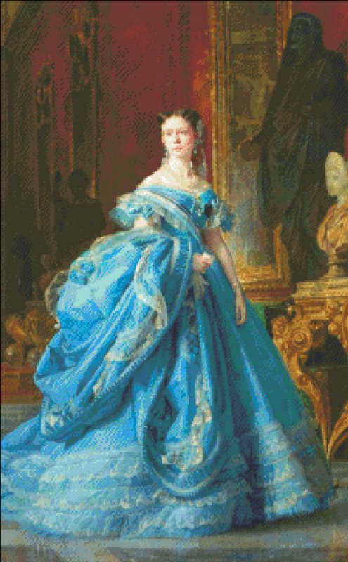 Infanta Isabel De Bourbon FULL COVERAGE Cross Stitch Pattern by Heaven and Earth Designs
