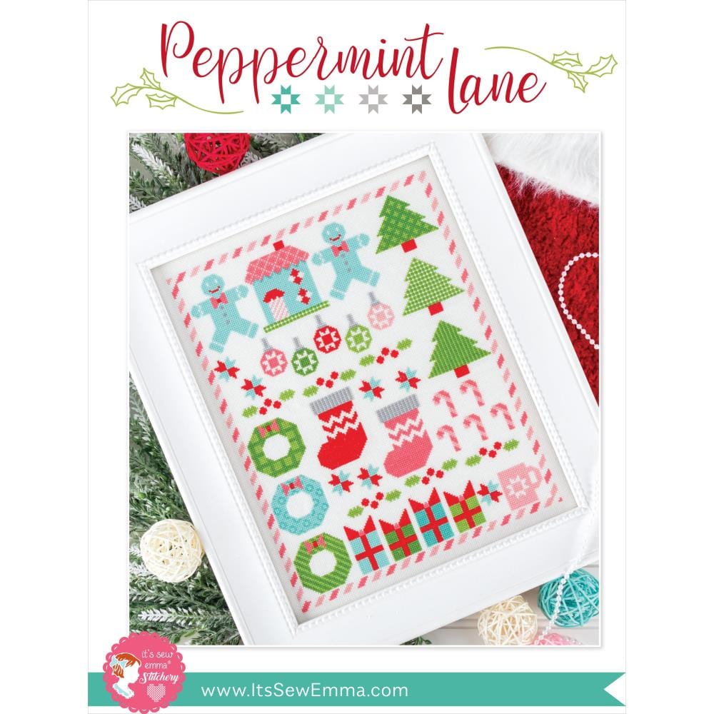 Peppermint Lane Cross Stitch Pattern by It's Sew Emma