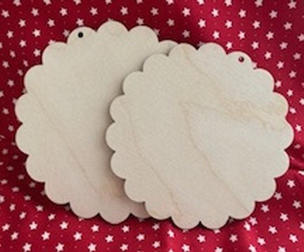 Scalloped Disc - Unfinished Wood Display by JBW Designs